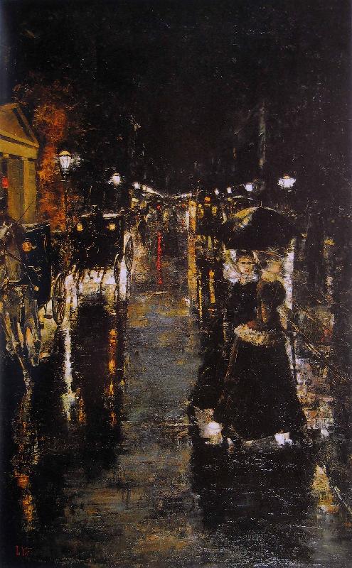 Lesser Ury Leipziger Strabe oil painting picture